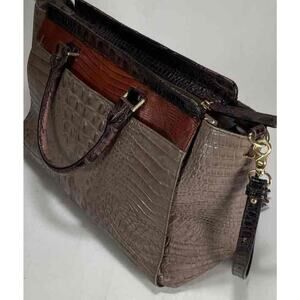 Brahmin Osprey Tri-Texture Leather Anna Satchel with Shoulder strap